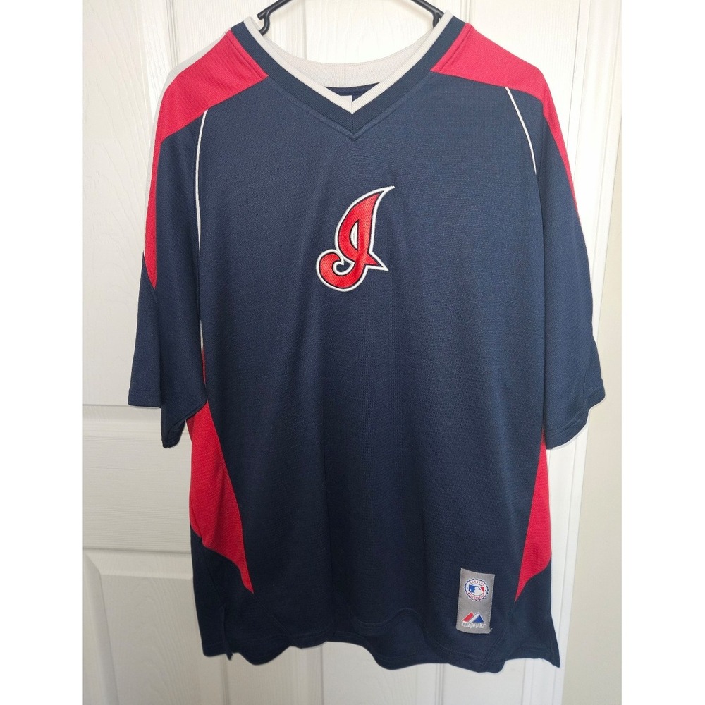 Vintage Authentic Majestic‎ CLEVELAND INDIANS jersey pullover shirt XL